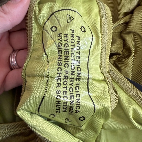 Olive Green Halter Ruched One-Piece Swimsuit - Picture 6 of 9